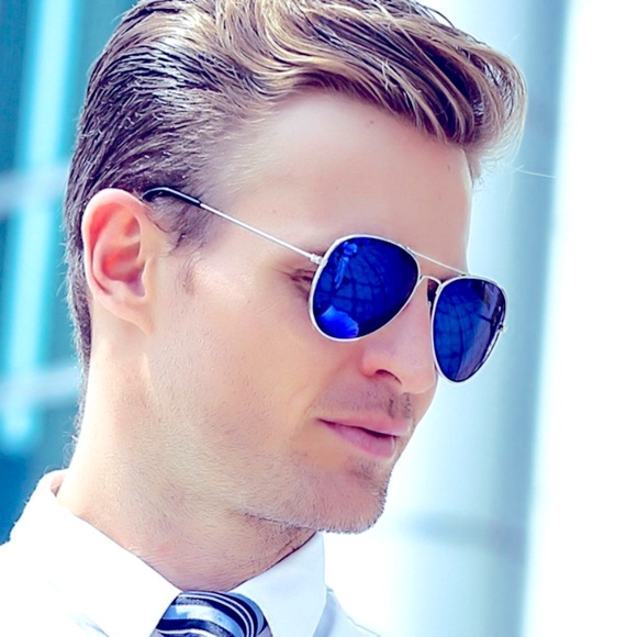 Blue Aviator Sunglasses - Picture 9 of 10